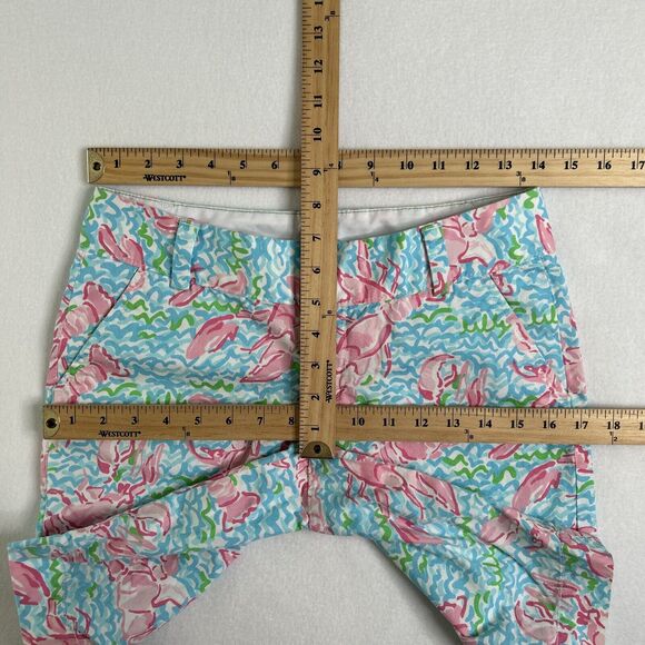 Lilly Pulitzer Women's Size 0 The Chipper Short Blue / Pink Lobsters 70121 - Picture 7 of 8